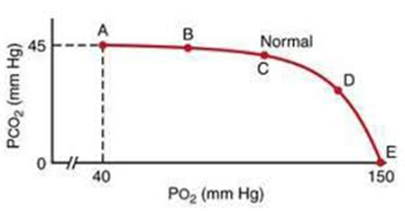 V/Q graph indicates the effect of pulmonary